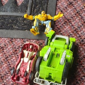 Transforming Robot and Car Toy Set - Green and Red
